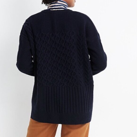 NWOT Madewell Patchwork Cableknit Tunic Sweater - Picture 2 of 6